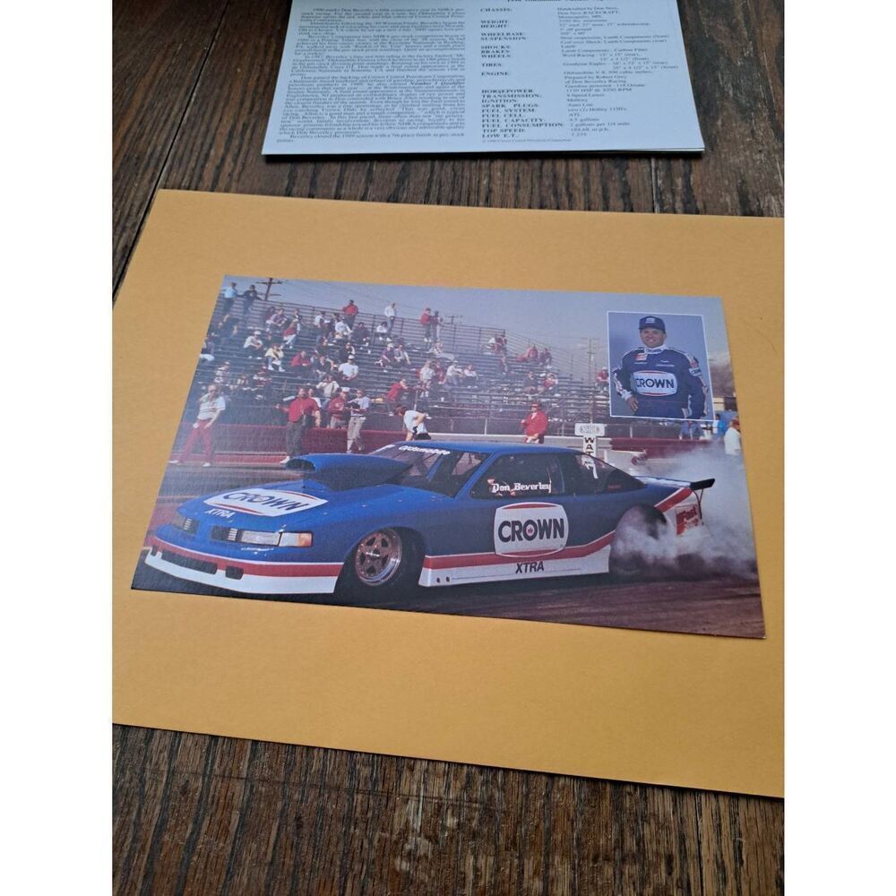 Vintage 1990 Don Beverley Crown Racing NHRA Pro Stock Driver Card Oldsmobile